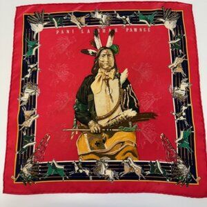 Vintage Hermes Texas Artist Kermit Oliver Pani La Shar Pawnee Scarf 16" Western